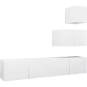vidaXL 4-delige Tv-meubelset bewerkt hout wit