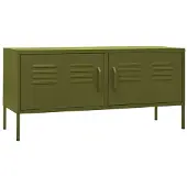 vidaXL Tv-meubel 105x35x50 cm staal olijfgroen