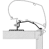 Thule Caravan Luifel Adapter Dakbevestiging voor Omnistor 6200 / 6300 / 9200 4,5 m