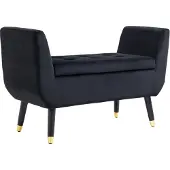 HOMCOM HOMdotCOM Luxe zitbank 107 cm x 42 cm x 65 cm zwart