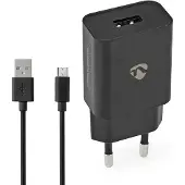 Nedis Wandlader Fresh Green Charge Usb-a 5w - Snellaadfunctie 1m Zwart