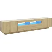vidaXL Tv-meubel met LED-verlichting 200x35x40 cm sonoma eikenkleurig