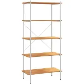 vidaXL Opbergrek 5-laags 80x40x163 cm wit en eikenkleurig