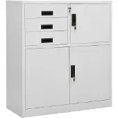 vidaXL Kantoorkast 90x40x102 cm staal lichtgrijs