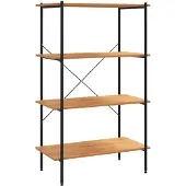 vidaXL Opbergrek 4-laags 80x40x130 cm zwart en eikenkleurig