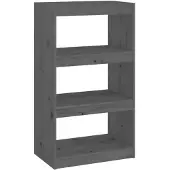 vidaXL Boekenkast/kamerscherm 60x30x103,5 cm massief grenenhout grijs