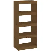 vidaXL Boekenkast/kamerscherm 60x30x135,5 cm grenenhout honingbruin