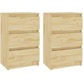 vidaXL Nachtkastjes 2 st 40x29,5x64 cm massief grenenhout
