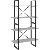 vidaXL Boekenkast met 4 schappen 80x30x140 cm bewerkt hout betongrijs