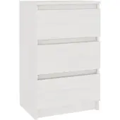 vidaXL Nachtkastje 40x29,5x64 cm massief grenenhout wit