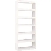 vidaXL Boekenkast/kamerscherm 80x30x199,5 cm massief grenenhout wit