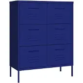 vidaXL Ladekast 80x35x101,5 cm staal marineblauw