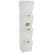 vidaXL Vuilnisbakken 4 st stapelbaar 100 L polypropeen wit