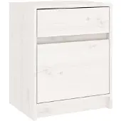 vidaXL Nachtkastje 40x31x50 cm massief grenenhout wit