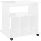 vidaXL Rolkast 60x45x60 cm bewerkt hout hoogglans wit