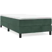 vidaXL Boxspring met matras fluweel donkergroen 90x200 cm