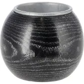 Vosteen - Houten Waxinelichthouder Vero - Zwart - 7x5,5 cm