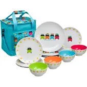 Flamefield melamine servies graniet - 12-delige set