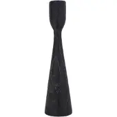Vosteen - Houten kandelaar Vero - Zwart - 22 cm