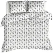 MOODIT Dekbedovertrek Odil Otis Grey-140 x 200 / 220 cm | 1-Persoons
