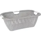 Storage solutions wasmand - grijs - 26 liter - kunststof - 40 x 60 x 22 cm - Draagwasmand - met handvatten