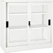 vidaXL Roldeurkast 90x40x90 cm staal wit