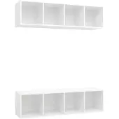 vidaXL Tv-wandmeubelen 2 st bewerkt hout wit