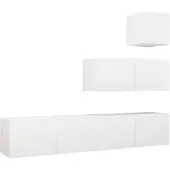 vidaXL 4-delige Tv-meubelset bewerkt hout wit