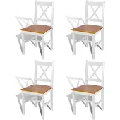 vidaXL Eetkamerstoelen hout wit en natuurlijke houtkleur 4 st online kopen