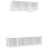 vidaXL 2-delige Tv-meubelset bewerkt hout wit