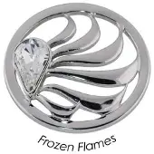 Quoins Disk Frozen Flames staal zilverkleurig Large QMOK-12L-E-CC