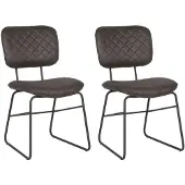 Label51 Eetkamerstoelen 2 st Sev 49x60x87 cm antracietkleurig