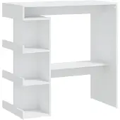 vidaXL Bartafel met opbergrek 100x50x101,5 cm bewerkt hout wit