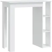 vidaXL Bartafel met schap 102x50x103,5 cm bewerkt hout wit