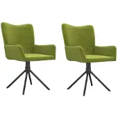 vidaXL Eetkamerstoelen draaibaar 2 st fluweel lichtgroen