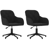vidaXL Eetkamerstoelen draaibaar 2 st fluweel zwart