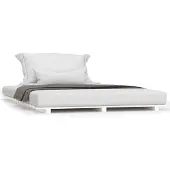 vidaXL Bedframe massief grenenhout wit 140x200 cm