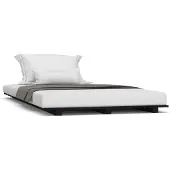 vidaXL Bedframe massief grenenhout zwart 100x200 cm