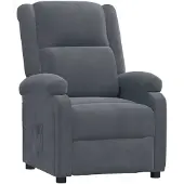 vidaXL Fauteuil verstelbaar fluweel donkergrijs