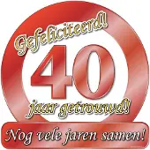 Paper Dreams Huldebord / deurbord - 40 jaar getrouwd