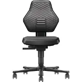 BIMOS Werkdraaistoel | wielen | kunstleer kussen zwart | 450-600 mm | 1 stuk - 9073-0551 9073-0551