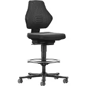 BIMOS Werkdraaistoel | wielen + voetring | supertec-weefsel zwart | 610-890 mm | 1 stuk - 9071-SP01-807 9071-SP01-807