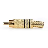Nedis RCA-Connector | Male | Soldeer | 7.0 mm | Goud / Zwart | 25 Stuks | 1 stuks - CAVC24903BKG CAVC24903BKG