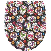 Schutte Duroplast High Gloss WC-bril CRAZY SKULL met soft-close en quick-release 82586