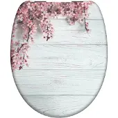 Schutte WC-Bril 82197 FLOWERS & WOOD - Duroplast - Soft Close - Verchroomde Scharnieren - Decor - 1-zijdige Print