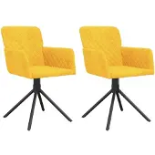 vidaXL Eetkamerstoelen draaibaar 2 st fluweel geel