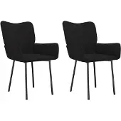 vidaXL Eetkamerstoelen 2 st fluweel zwart