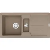 Franke spoelbak STRATA STG 651-86 Cashmere met centraal afvoerkraan / Uitsparing: 840 x 415 cm / Inbouwspoelbak