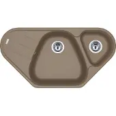 Franke spoelbak ANTEA AZG 661-96 E in de kleur CASHMERE, met excentrisch bedieningsknop, chromen draaiknop, uitsparing volgens sjabloon, granieten spoelbak