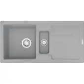 Franke spoelbak STRATA STG 651-86, steingrijs, met afvoerkraan / Uitsparing: 840 x 415 cm / Inbouwspoelbak